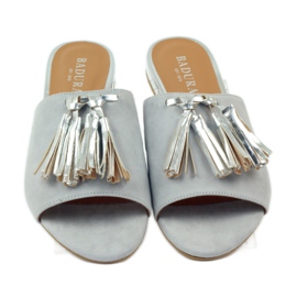 Chinelos com franjas Badura 5133 cinza 4