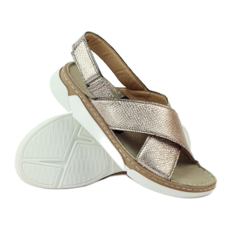 Filippo Sandálias de velcro douradas confortáveis dourado 3