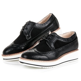 Super Me sapatos pretos com cadarço 2