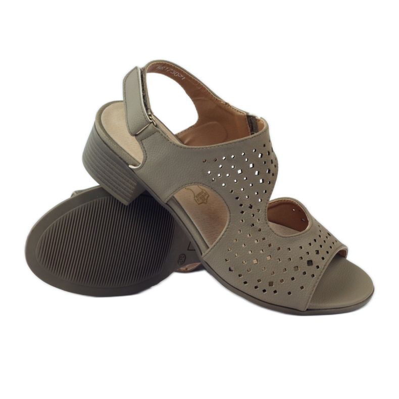 M.Daszyński Sandálias de couro Daszyński bege 3