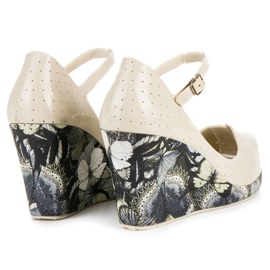 Sandália Meliski com salto de cunha vinceza marrom 1