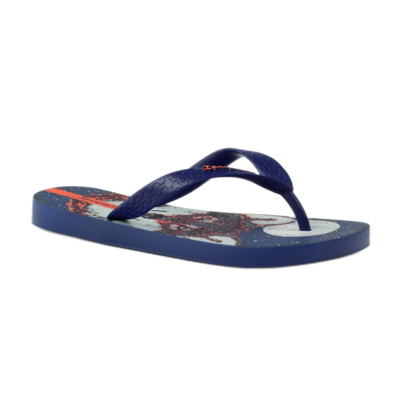 Flip -flops infantis de ipanema com um lobo azul marinho 1