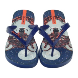 Flip -flops infantis de ipanema com um lobo azul marinho 4