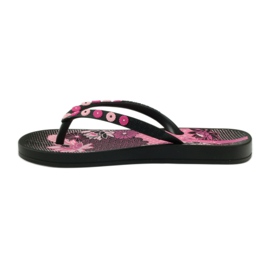 Chinelos florais Ipanema 82387 preto rosa 2