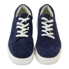 Sapatos de couro Creepers Filippo 036 azul marinho 4