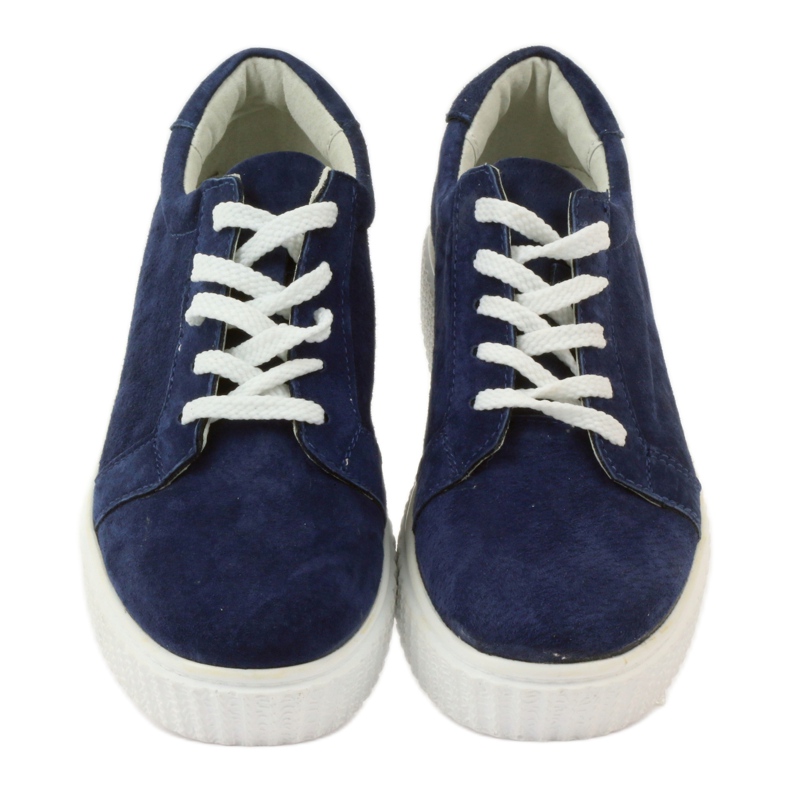 Sapatos de couro Creepers Filippo 036 azul marinho 4