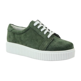 Sapatos de couro Creepers Filippo 036 verde 1