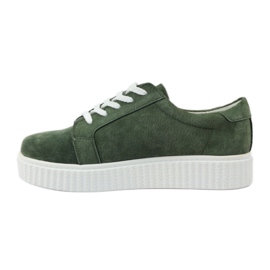 Sapatos de couro Creepers Filippo 036 verde 2