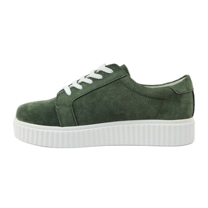 Sapatos de couro Creepers Filippo 036 verde 2