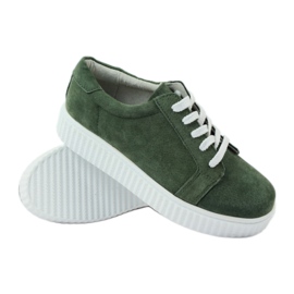 Sapatos de couro Creepers Filippo 036 verde 3