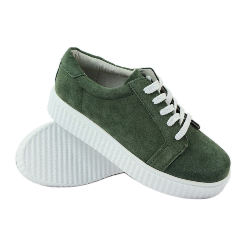 Sapatos de couro Creepers Filippo 036 verde 3