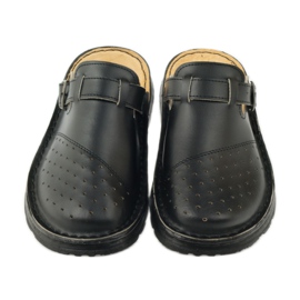 Sandálias pretas médicas ortopédicas preto 4