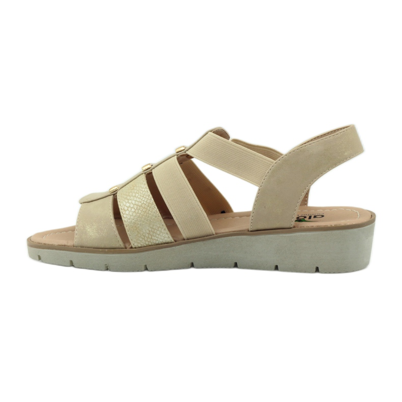 Sandália Aloeloe super confortável marrom amarelo 2