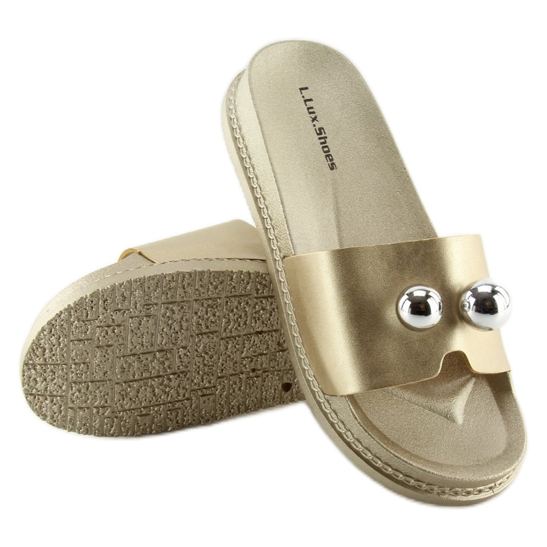 Chinelos femininos de ouro 1897 Ouro dourado 2