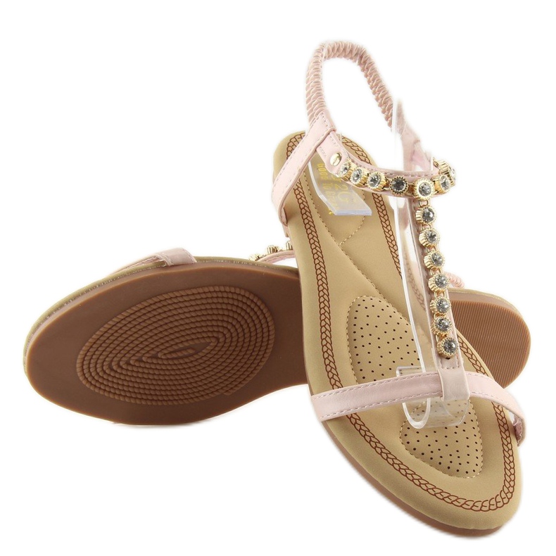 Sandálias com zircônias cúbicas rosa AS10875 Rosa 1