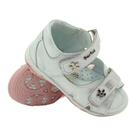 Sandálias meninas flexíveis de Bartuś para velcro prateado metálico prata 3