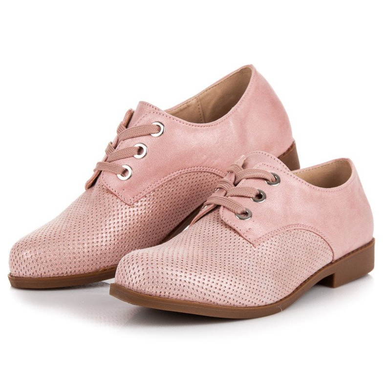 Renda Sapatos estilosos com cadarço rosa 2