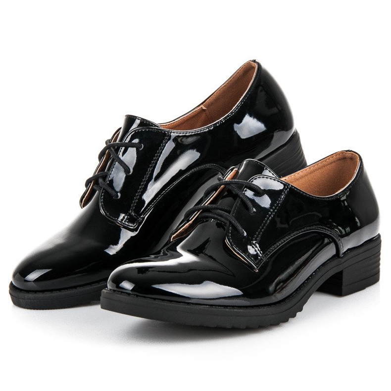 Lovery sapatos lacados elegantes preto 2