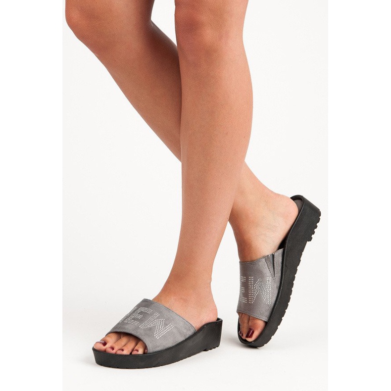 Chinelos vinceza de camurça cinza 2