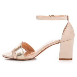 Sandália vinceza salto alto de camurça marrom 1