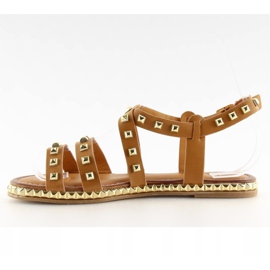 Sandálias com tachas camelo WL193 Camel castanho 2