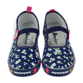 American Club tênis de palmilha de couro americano azul marinho 4