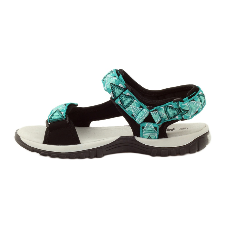 American Club Sandálias com aplicação de couro American 6102 verde preto 2