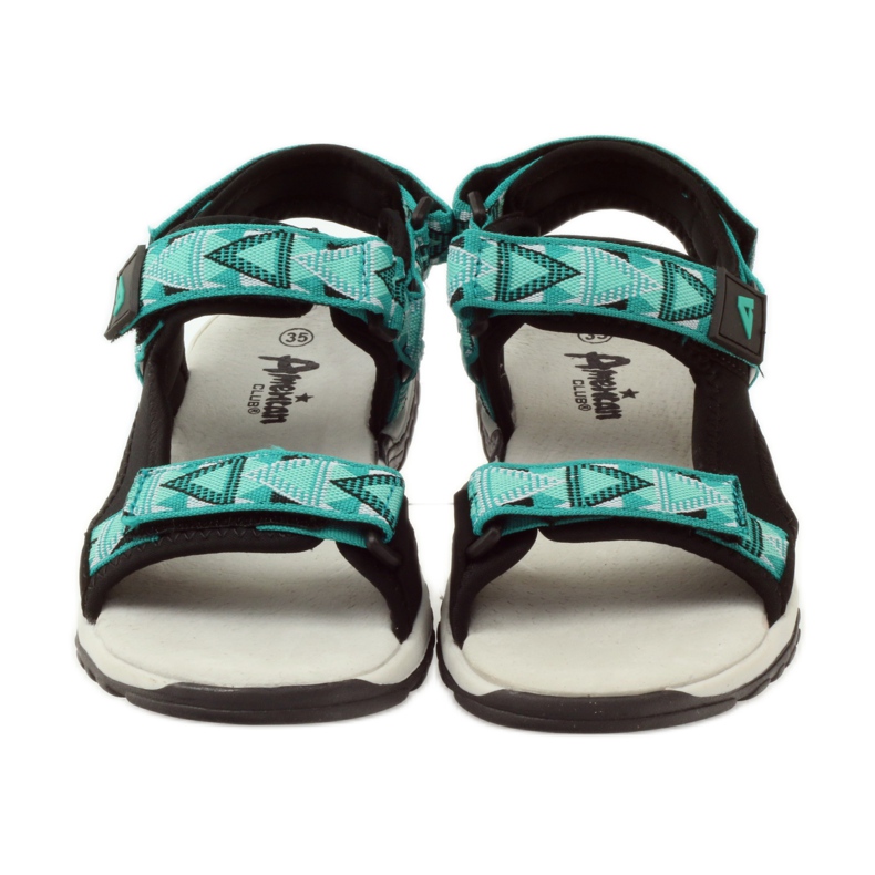 American Club Sandálias com aplicação de couro American 6102 verde preto 4