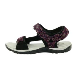 American Club Sandálias com aplicação de couro American 6102 roxo preto 2