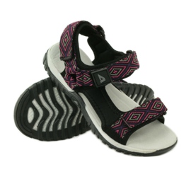 American Club Sandálias com aplicação de couro American 6102 roxo preto 3