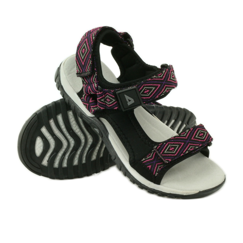 American Club Sandálias com aplicação de couro American 6102 roxo preto 3