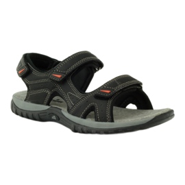 American Club Sandálias com reforço em couro americano 6201 preto 1