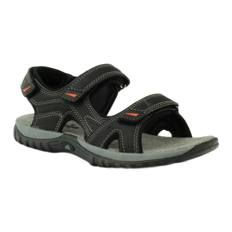 American Club Sandálias com reforço em couro americano 6201 preto 1