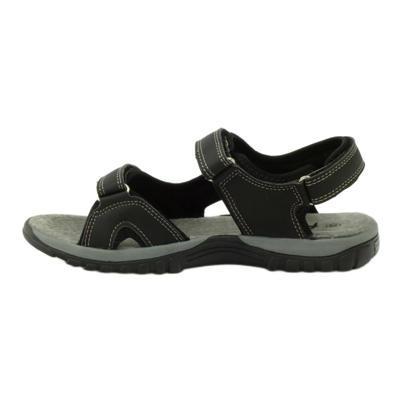 American Club Sandálias com reforço em couro americano 6201 preto 2