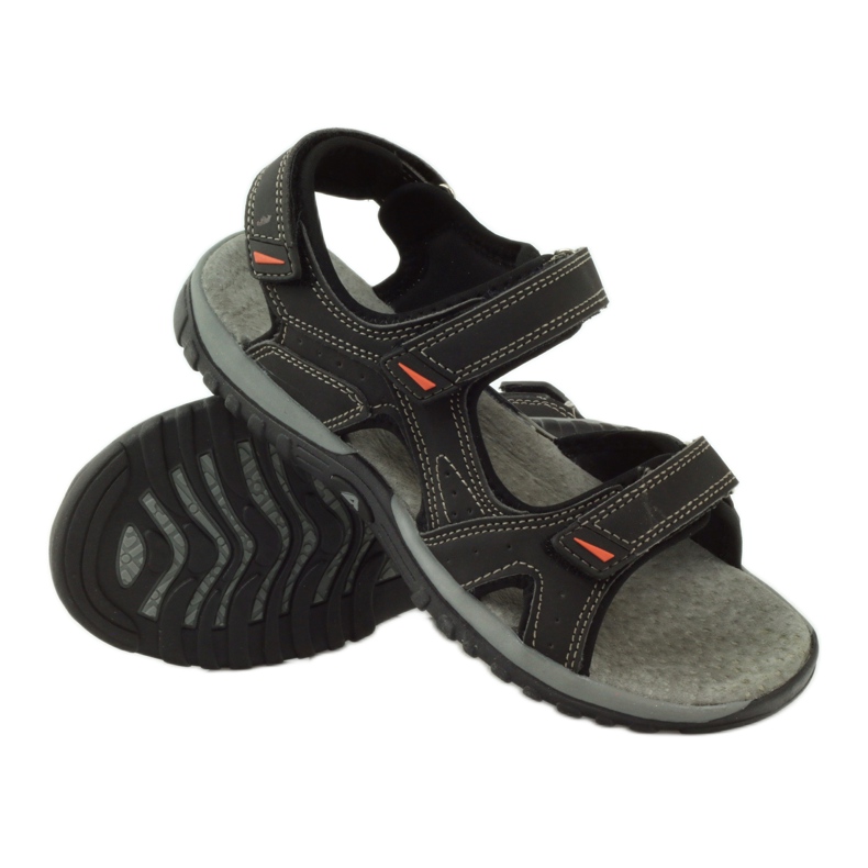 American Club Sandálias com reforço em couro americano 6201 preto 3