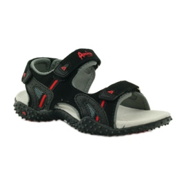 American Club Sandálias com aplicação de couro American 5267 preto 1