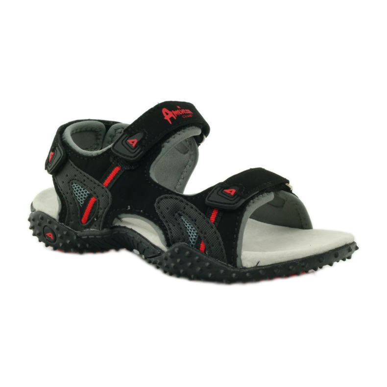 American Club Sandálias com aplicação de couro American 5267 preto 1