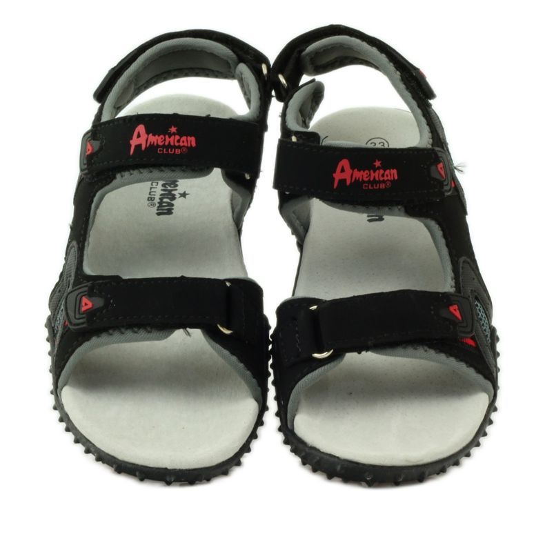 American Club Sandálias com aplicação de couro American 5267 preto 4