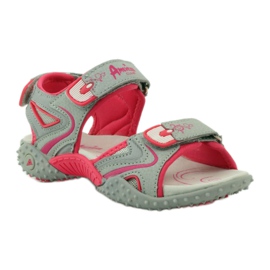 American Club Sandálias com uma inserção de couro americano 8580 multicolorido cinza 1