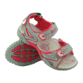 American Club Sandálias com uma inserção de couro americano 8580 multicolorido cinza 3