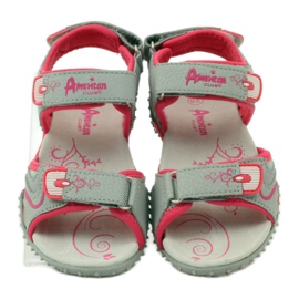 American Club Sandálias com uma inserção de couro americano 8580 multicolorido cinza 4