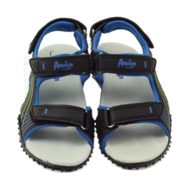 American Club Sandálias com aplicação de couro American 5261 preto azul verde 4