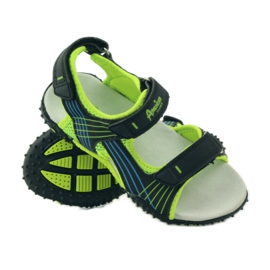 American Club Sandálias com aplicação de couro American 5261 verde preto 3