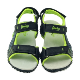 American Club Sandálias com aplicação de couro American 5261 verde preto 4