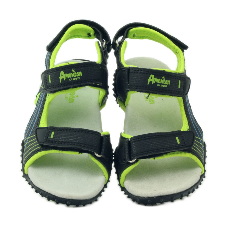 American Club Sandálias com aplicação de couro American 5261 verde preto 4