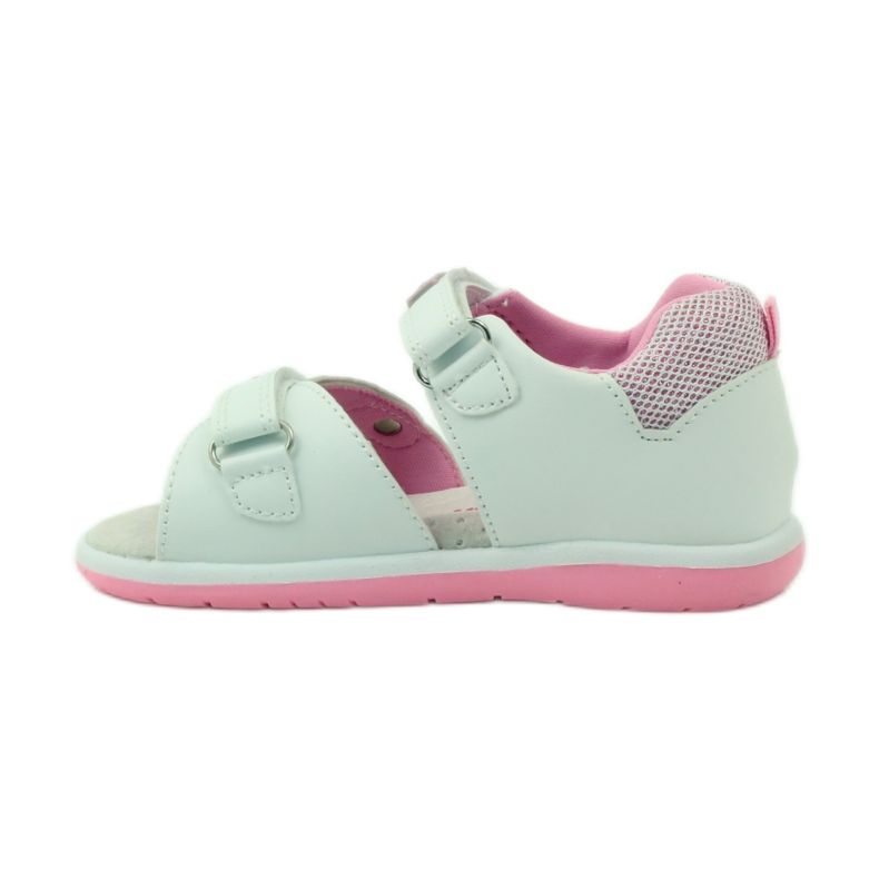 American Club Sandália infantil com aplicação de couro American 87285 rosa branco 2