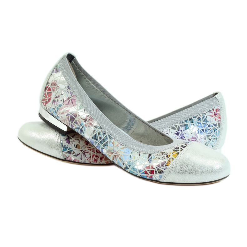 Bailarinas femininas elásticas Gamis 1402 cinza multicolorido 3