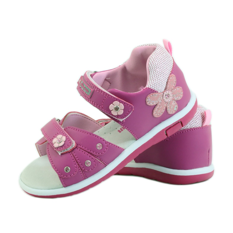 American Club Sandálias com inserção de couro americano 87285 rosa 3