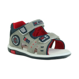 American Club Sandálias com inserção de couro americano 87297 azul marinho cinza 1