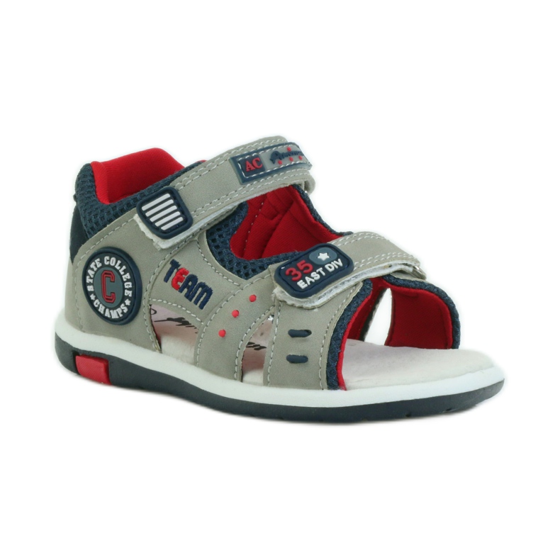 American Club Sandálias com inserção de couro americano 87297 azul marinho cinza 1